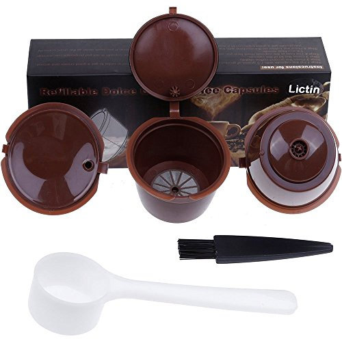 Lictin 3 Pack Dolce Gusto Kaffeekapsel Wiederverwendbare i cafilas Kaffeekapselfüllung Mehr als 100 Verwendet Ersatz Kapsel Kaffeeduck