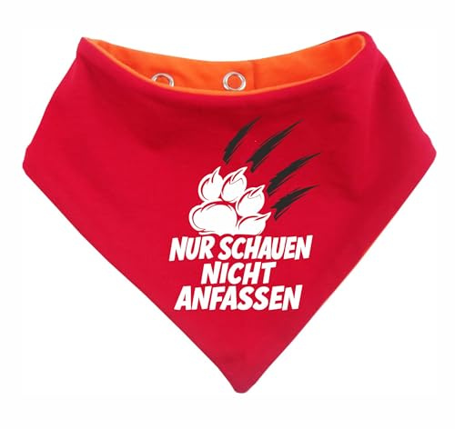 Hunde Wende- Halstuch Multicolor (Fb: orange-rot) (Gr.3 - HU 36-42 cm) Nur schauen Nicht anfassen