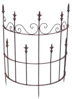 Staudenhalter Strauchhalter halbrund Rankhilfe Metall Eisen Rostfarben Deko 80cm hoch 59 cm breit