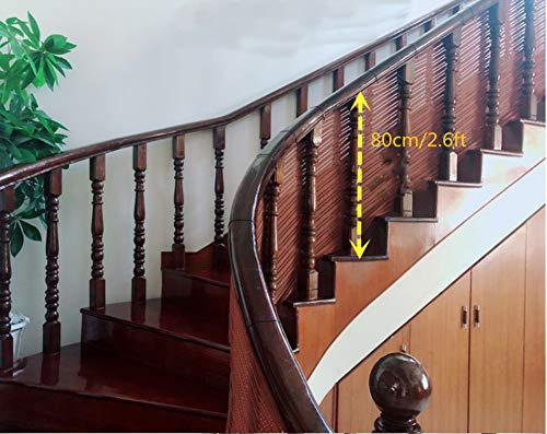 Ez4garden Stairs Anti-Fall Safety Net Balcony Stairway Patio Railing Fence Mesh for Child Pets Toy,Coffee,0.8x2m/2.6x6.5ft