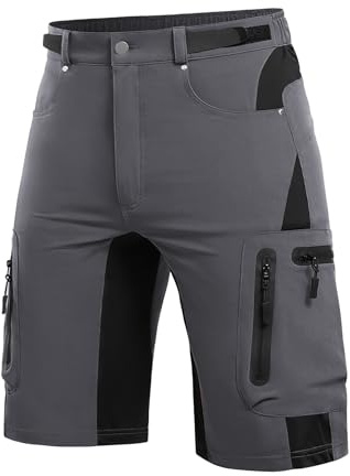 Cycorld Kurze Hose Herren Wanderhose MTB Shorts | Atmungsaktiv, Schnelltrocknend, 5 Taschen, Bermuda Cargo, Radhose, Fahrradhose, Mountainbike