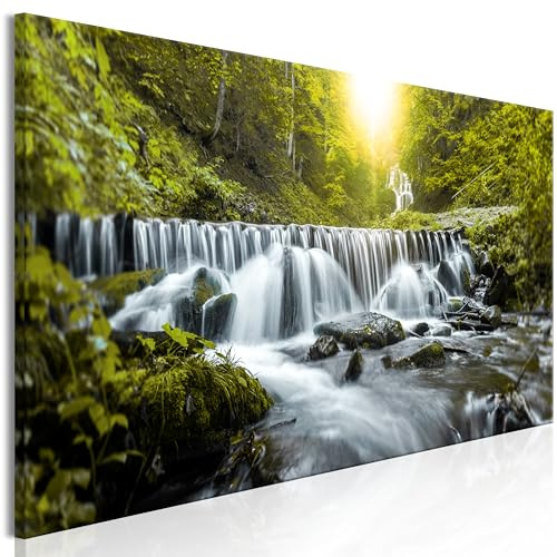 murando - Leinwandbild Bäume Wald See, 120x40 cm, 1-teilig, Schlafzimmer | Hochwertige Leinwand, sofort aufhängbar, ideal fürs Wohn- oder Schlafzimmer, wasserfest und lichtecht, langlebig, stilvoll