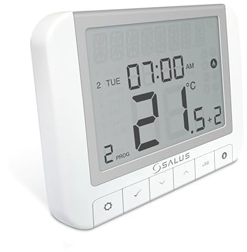 Salus RT520 Opentherm Termostato Digitale de ambiente programable, Programador de cable con pantalla grande, blanco