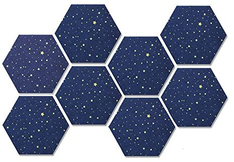 8 Stück Filz Sechseckige Pinnwand, Selbstklebende DIY Memoboard mit 20 Stück Pushpins, Dekorative Korktafel für Büro Schlafzimmer