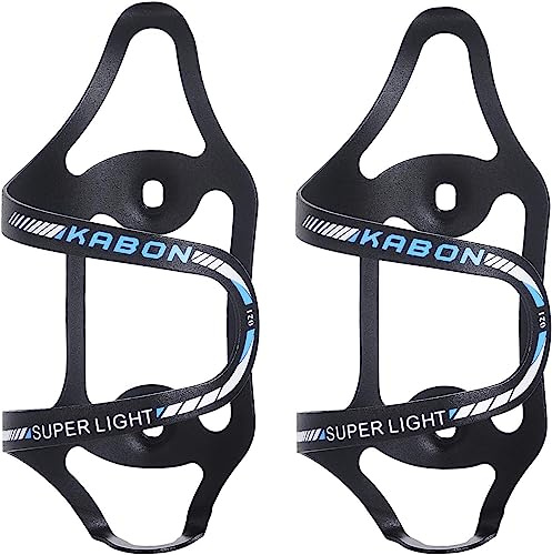 KABON Bike Water Bottle Holder, Lightweight Bicycle Alloy Aluminum Side Load Water Bottle Cage Brackets for Road Bike MTB (Blue-2pcs)