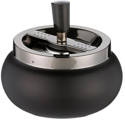 Angelo Schleuderaschenbecher/Drehascher schwarz/anthrazit-metallic, 13 cm