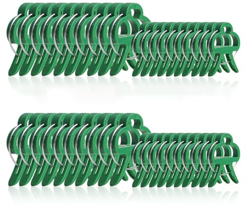 80 Pflanzenclips (30 Große + 50 Kleine) – Grüne Kunststoff Rankhilfe für Tomaten, Gurken, Rosen & Rankpflanzen, Wiederverwendbare Pflanzenklammern für Garten & Gewächshaus