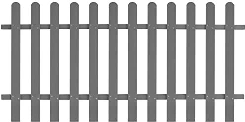 Homgoday Lattenzaun Gartenzaun Holzzaun Friesenzaun Zaunlatte Vorgartenzaun Zierzaun Zaun Zaunlatte Gartenzaun WPC Grau 200x100 cm