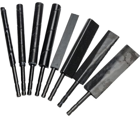 8pcs Hook Loop Sandpaper Grinding Rod with 5mm (1/4) Mandrel for Air Reciprocating File & Body Saw