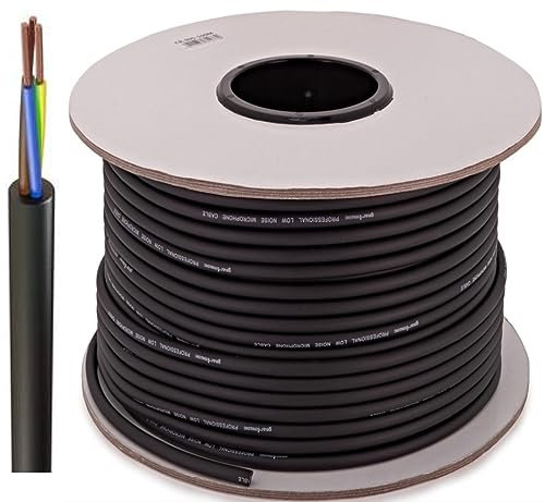 318 Flex Round Black Flexible Rubber Cable - Indoor/Outdoor (50 Meters, 3 CORE 1MM)