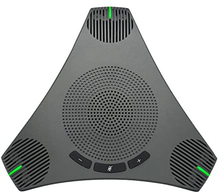 HUIOP Altavoz,Altavoz USB Micrófono de Conferencia Micrófono de computadora omnidireccional Captura de Voz de 360 ° con tecla de Silencio para Skype/Videoconferencia/Curso en línea/Transmisión