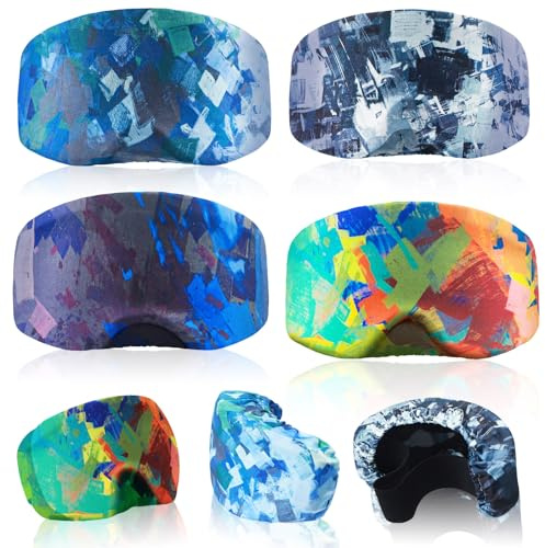 4 Pieces Ski Snowboard Goggle Cover Sleeve, Goggle Cover Microfiber Protective Lens Scratch Dust Protection for Travel Apres