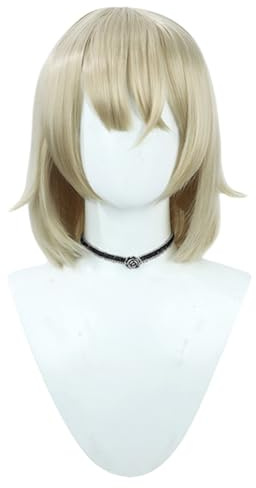 TTYAO REII Falin Cosplay-Perücke, blond, kurz, Bob-Haar, Falin Touden, Anime, Kunsthaar mit Pony, für Halloween-Kostümparty