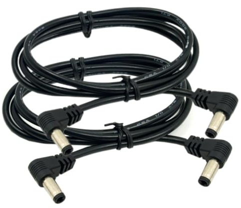 Chenyang Confezione da 2 cavi di ricarica DC 12 V 2 A, 5,5 x 2,1/2,5 mm maschio a 5,5 x 2,1/2,5 mm maschio, connettore a barilotto, cavo di ricarica 24 AWG, 0,6 m