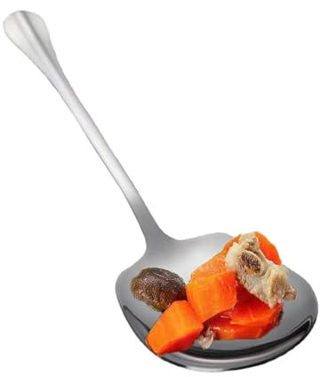 Grandes cuillères pour servir des aliments, grandes cuillères pour servir – Grande cuillère à riz en acier inoxydable, cuillère de service ergonomique en métal, couverts de cuisine, couverts à salade