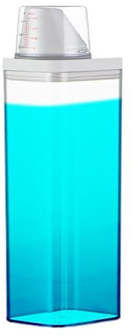 Dispenser per detersivo per bucato, contenitore trasparente per detersivo, contenitore per detersivo in polvere, dispenser per ammorbidente per bucato con coperchio dosatore, contenitore per