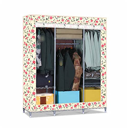 KAYEF Temporärer Kleiderschrank aus Stoff, tragbarer Kleiderschrank, Lagerregal, Schlafsaal, Privatunterkunft, Campingschrank, offener Schlafzimmerschrank, 170 x 140 x 45 cm (Größe: 170 x 140 x 45