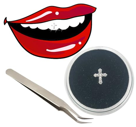 Silver Zircon Tooth Gems Teeth Decoration Pure Silver Inlaid Zircon Pentagram Evening Decoration Teeth Jewelry
