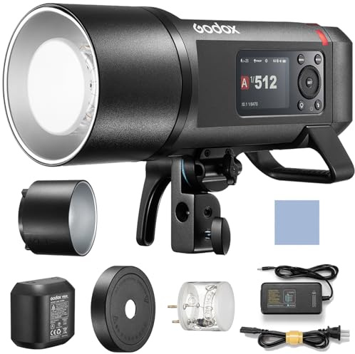 Godox AD600ProII Blitzlicht 600 W TTL kabelloses Speedlite | 1/8000 s HSS, 0,01–0,09 s Wiederaufladezeit mit 40 W Bi-Color Einstelllicht für Canon, Nikon, Sony, Fuji, Olympus Kamera