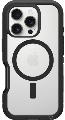 OtterBox Defender Series XT Hülle für iPhone 16 Pro, Transparent/Schwarz | MagSafe, Stoßfest und ultra-robust, Schützende Hülle, 7x getestet nach Militärstandard, Keine Einzelhandelsverpackung