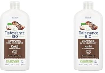 Natessance - Shampooing Ultra-Nourrissant - Karité Bio & Kératine Végétale - Certifié Bio Cosmos Organic - Flacon de 500 ml (Lot de 2)