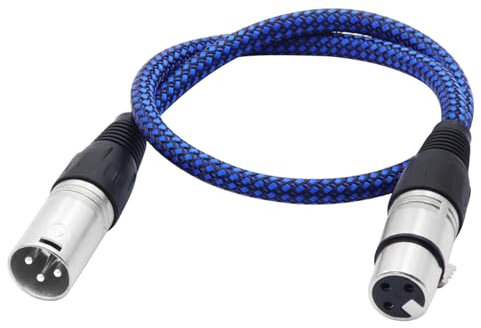 LANMINGLEL Cable corto XLR de metal para micrófono XLR HiFi Cable XLR de 3 pines macho a 3 pines hembra Cable trenzado de nailon para altavoces, micrófonos, iluminación de escenarios y más (0,5 m)