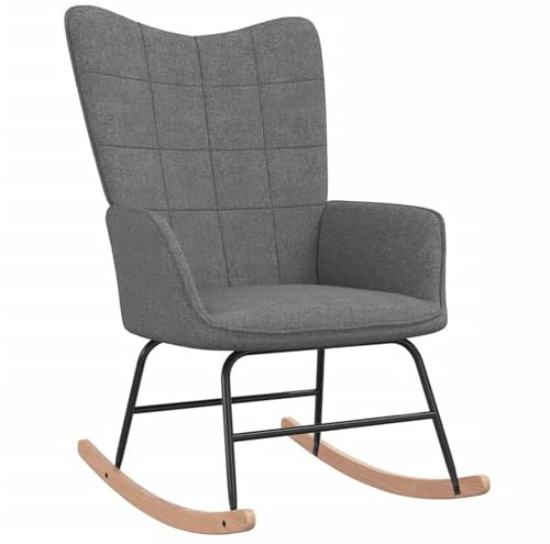 ShGaxin Schaukelstuhl, Sessel Wohnzimmer, Schaukelsessel, Stillsessel, Schwingsessel, Tv Sessel, Ohrensessel, Rocking Chair, Relaxsessel, Dunkelgrau Stoff
