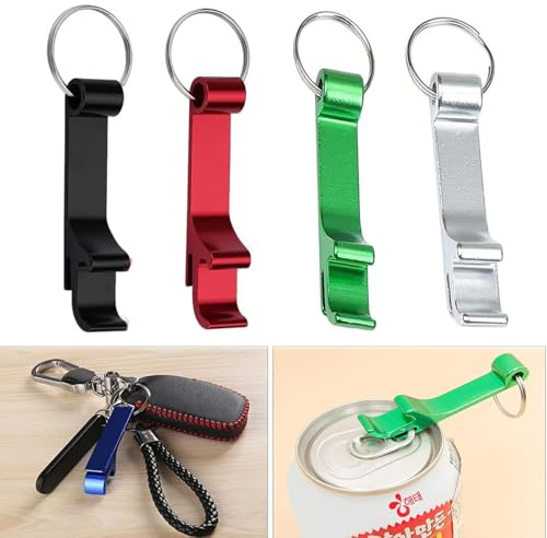 Lunpog Aluminium Bier Flaschenöffner, 4 Stück, Multifunktionaler Bottle Opener, für Partys, Festivals, Versammlungen