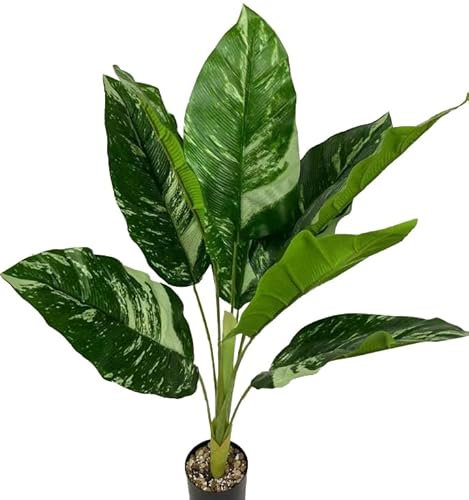 Bananier artificiel avec pot - 95 cm - Plante artificielle réaliste - Décoration tropicale pour salon, bureau et événements - Oiseau de paradis