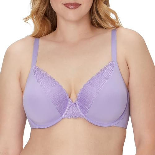 Maidenform Damen Comfort Devotion T-Shirt-BH, Bügel-BH, volle Abdeckung BHs für Damen, Salty Purple, 90D