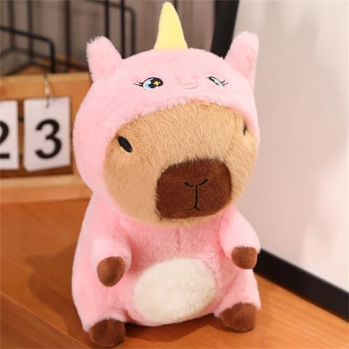 champracer Capybara Kuscheltier, Niedliches verwandelndes Capybara Plüschtier, Capybara Spielzeug, Capybara Plüschkissen, Geschenke für Mädchen und Jungen (25 cm,Einhorn)