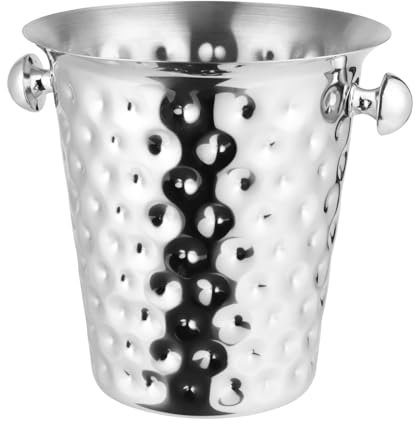 RYing Secchiello Ghiaccio, Secchiello Ghiaccio Vino, Secchiello Vino Acciaio, Porta Ghiaccio per Bottiglie Bar, Compleanni, Feste Pic-nic 5L (Argento)