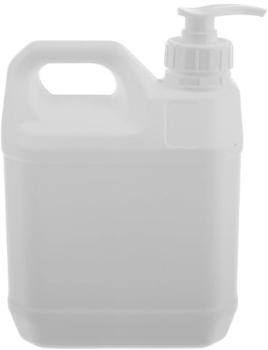 minkissy Récipient à liquide robuste avec pompe - 2 l - Pichet en plastique avec poignée - Carré vide - Pour eau, sauces, savons, liquides