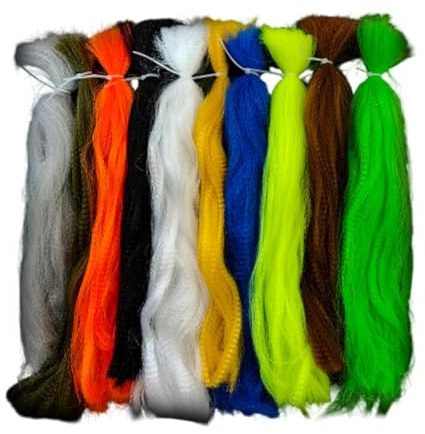 kowaku 10 Pezzi di Filo per Legatura di Mosche Fai da Te a Fibre Lunghe per Carpe, Pesci Gatto E Spigole.