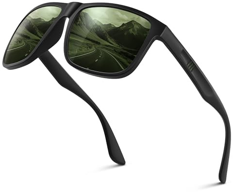 Wrimen Sonnenbrille Herren-Polarisiert-Sonnenbrillen-Sunglasses Men Dunkelgrün
