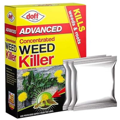 Advanced Concentrated Weedkiller 80ml x 3 Sachets - Super Strength Concentrated Glyphosate Weed killer Kills Weeds & Roots Pesticides Brambles Ivy Tree Stumps