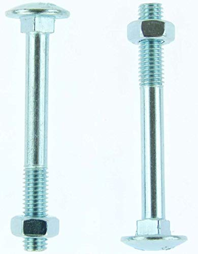 100 Stück Dresselhaus M8 x 70 Flachrundschrauben mit Vierkantansatz & Mutter Mu, galv. verzinkt DIN 603 M 8 Schlossschrauben ISO 8677 (100, M8 x 70)