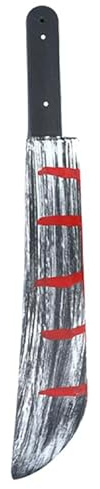 Fake Blooded Machete Weapon Prop Scary Horror Plastic Knife, Accessory for Halloween Costumes, Cosplay, Fancy Dress Parties
