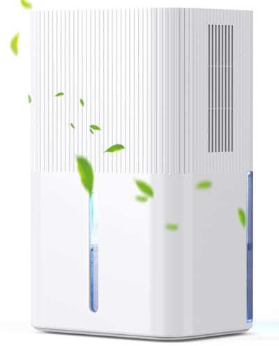 Deshumidificador 2700ML, Deshumidificador Eléctrico Silencioso Temporizador, Modo Sueño, Luz Nocturna de 7 Colores, Portátil, Ideal para Apartamentos, Baños y Sótanos (Blanco leche)