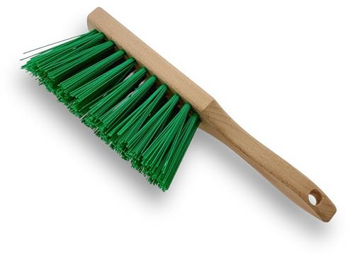 Lot de 10 balayettes Courtes de Jardin | Poils PVC durs Verts | Manche Bois Brut 29 cm | Usage extérieur, Atelier, Garage | Résistantes à l’Usure | Nettoyage sols et Surfaces | Kibros VC4270x10