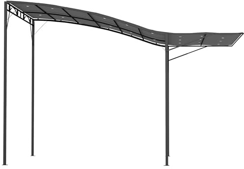 Outsunny Pérgola de jardín con toldo ajustable acero poliéster alta densidad gris oscuro