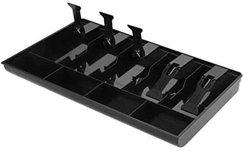 Aumotop Cash Tray for Cash Drawer Register Easy to Insert Works Well in Drawers or Boxes Portable and Removable for Counting Store Owners and Cashiers (Black)