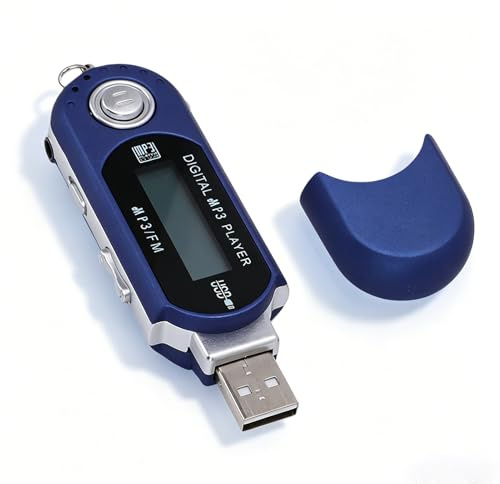 LICAEVEY Retro USB 2.0 MP3 Player, Portable Digital Music Player with LCD Display Supports MP3 WMA Formats Auto Shutdown Function for Travel (Blue)