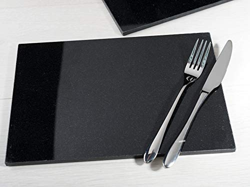 Set of 2 100% Natural High Quality Black Granite Placemats