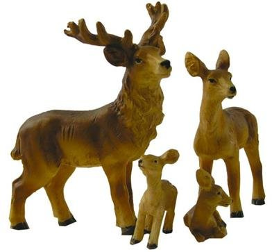 Unbekannt Krippenzubehör Rehfamilie 4tlg. Höhe 9,5cm geeignet für 9-12cm Figuren