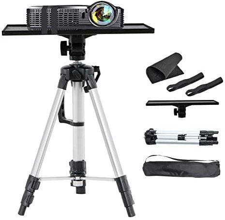 unho Projektor Ständer, Beamer Stativ Aluminum, Laptop Ständer, Höhenverstellbar Bodenständer für Laptop Notebook und Projektor mit Tasche