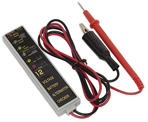 Sealey AK400 Led Battery/Alternator Tester, 12V, 250mm x 95mm x 30mm