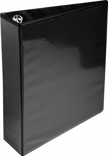 Exacompta 51845NE Präsentationsringbuch KreaCover aus blickdichtem Kunststoff für DIN A4, 4-D Ring Mechanik 60 mm, Rücken 90 mm, schwarz ideal für Schule und Büro Ringhefter Ringordner Ringbuchordner