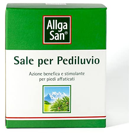 Alga San Sales para Pediluvio Pies - Sales de baño relajantes y perfumados con acción higienizante (10 bolsitas de 10 g) - Amortigua los pies secos y contrasta el olor de los pies - Con aceite de pino Mugo