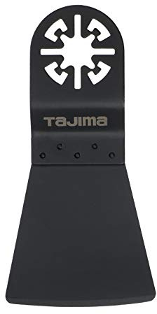 Tajima MHC49 Sägeblatt-Spachtel für Multitool, schwarz beschichtet, für hartnäckige Materialien 49 mm, abgerundet